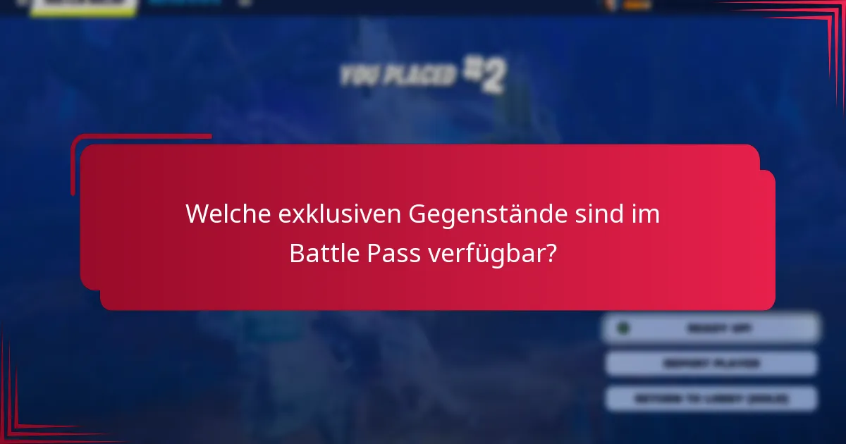 Welche exklusiven Gegenstände sind im Battle Pass verfügbar?